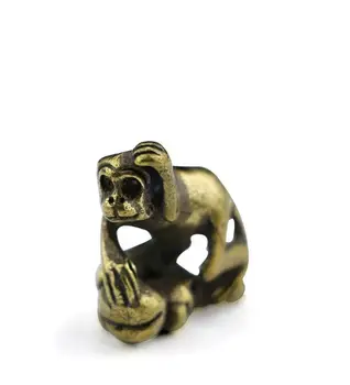 Kolekcionavimas Kinijos Gryno Žalvario, Išraižytas Gyvūnų Zodiako Beždžionė Išskirtinį Mažas Pakabukas Statulos