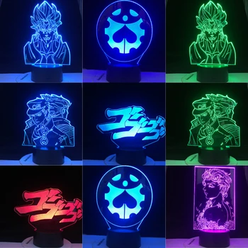 JoJo ' s Bizarre Adventure LOGOTIPAS naktinė lempa už Kambario Dekoro 3d Lempos Anime JOTARO STAR PLATINUM DIO BRANDO GIORNO GIOVANNA Dropship