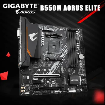 GIGABAITAS B550M AORUS ELITO Plokštė AMD B550 Lizdas AM4 DDR4 HDMI suderinamus 128 GB PCI-E 4.0 M. 2 OverLocking B550 Mainboard