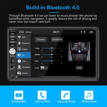 Android 9.0 Automobilis Stereo-2 Din Quad Core Head Unit 7