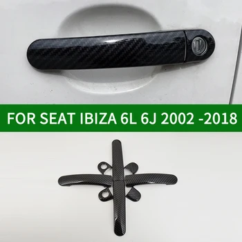 UŽ SEAT IBIZA 6L 6J5 2002-2018 Aksesuaras blizgus anglies pluošto modelis durų rankena apima apdaila TDI TFSI FSI GPL SND FR