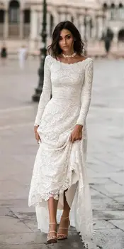 Elegantiškas Nėrinių Undinė Undinė Vestuvių Suknelė 2020 Chalatas De Mariee Ilgomis Rankovėmis Vestuvių Suknelės Pagal Užsakymą Pagaminti Atvira Nugara Nuotakos Suknelės