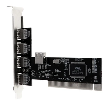 USB 2.0 4 Port 480Mbps Didelės Spartos PER HUB Valdiklio plokštė PCI Adapter PCI Korteles Vista, Windows ME, XP, 2000 M 98 SE