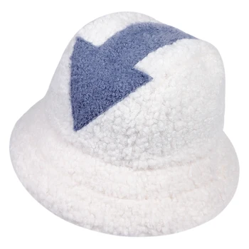 Mados kibiro kepurę Ėriukų vilnos skrybėlė, žiemą šilta Žvejybos Kepurės Dirbtiniais Kailiais Rodyklės Simbolis Spausdinti Kibiro Kepurę Vyrai Moterys banga Butas Skrybėlės
