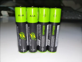 6pcs/daug ZNTER 1,5 V AAA tipo akumuliatorius 600mAh USB įkraunama ličio polimerų baterija vaikų žaislas įkraunama baterija