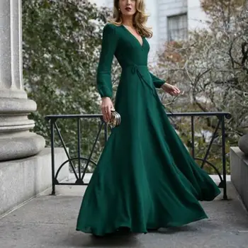 Naujas Ponios Suknelės Elegantiškas Oficialų Ilgomis Rankovėmis Drabužius Clubwear Tvarstis Clubwear Vakare Šalies Ilgos Suknelės Moterims Šalis Suknelė
