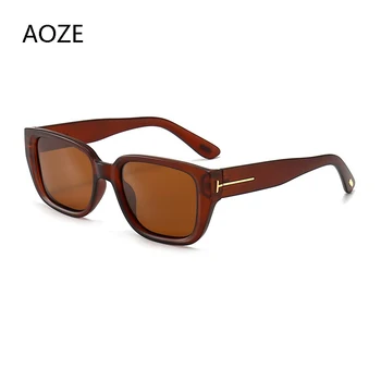 2020 m. Aukštos Kokybės Tomas akiniai nuo saulės moterų stačiakampis skaidrus rėmelis prekės dizaineris retro akiniai nuo saulės unisex aikštėje ruda UV400
