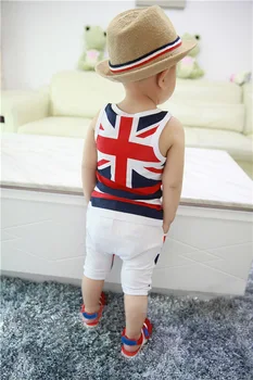 Berniukų drabužiai JK vėliavos Liemenė + Trumpas berniuko, nustatyti vasaros stiliaus 2019 vaikų rinkiniai vaikams drabužių 0-4 metų amžiaus