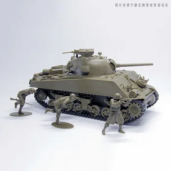 1:35 Masto Bakas Modelio Surinkimo Rinkinys, JAV Vidutinis Tankas M4A3 Sherman 75mm Ginklą Vėlai Versija Buiding Modelis Tamiya 35250
