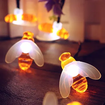 20Led LED Šviesos Eilutę Atostogų Žiburiai Girliandą Baterija USB Maitinamas Bičių Pasakų Vestuvių Ramadanas Sofa Kalėdinė Dekoracija Naujas JQ