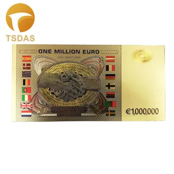 100vnt/Daug Spalvų Euro Aukso Banknotų 1 Mln. Eurų Banknotus Auksą, Sidabrą, Verslo Dovanų
