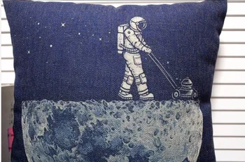 Modernus Dizainas Kosmoso Švaresnis Astronautas Lininė Pagalvėlė Padengti Blue Mesti Pagalvės Užvalkalą Dekoratyvinės Pagalvėlės Atvejais, Dovana, Namų Dekoro 18