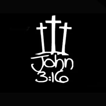 Aliauto Asmenybės Automobilių Lipdukai 3 Kryžių su Jono 3:16 Krikščionių Jėzus Vandeniui Decal Priedai, Juoda/Sidabrinė,7cm*12cm
