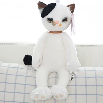 Pliušinis žaislas katė mielas animacinių filmų lėlės yra juoda ir pilka ir balta vaikų kūrybinių atostogų dovanos