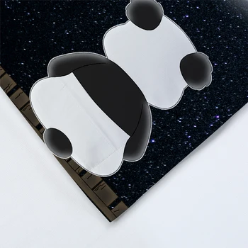 Animacinių filmų Panda Mėnulis Patalynės Komplektas Juoda Antklodė Antklode Padengti su Užvalkalai Twin Karalienės ir Karaliaus Dydžio Patalynės komplektai 3pcs