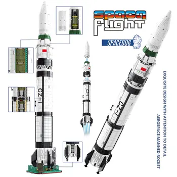 SEMBO 2147pcs Erdvėlaivių Paleidimo Transporto Vaikų Plytų Žaislai Miesto įrangos pardavimas, biuro įrangos Kosmoso Raketų Astronautas Duomenys Modelis, Statyba Blokai