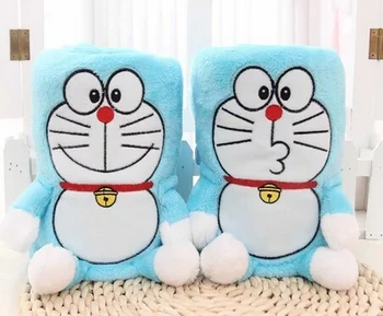 Pliušinis roll antklodė 1pc 95cm animacinių filmų saldus bučinys Doraemon minkšta flanelė office šiltas poilsio žaislas kūrybos dovana vaikams baby