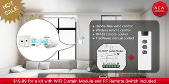 Tuya Smart Gyvenimo WiFi Užuolaidų Jungiklis Modulis RF Nuleidžiamųjų Langinių Užrakto Variklio Smart Home 
