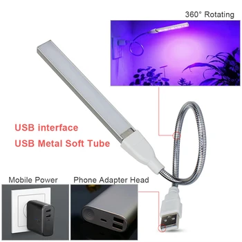 Augalų Šviesa USB LED Augalų Augimo Lempos DC5V 3W viso Spektro LED Grow Light Auginimo Lempos Gėlių Hydroponics Sistemą, Šiltnamio efektą sukeliančių