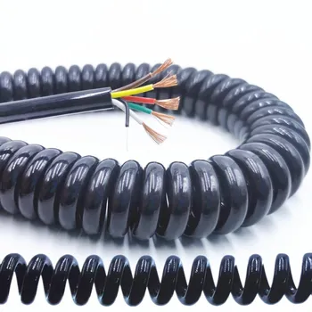 Pavasario spiralinis kabelis 2 šerdis 3 4 5 6 8 9 10 12 14 šerdys 0,2 mm 0,3 mm, 0,5 mm, 1,0 mm 2,0 mm gali ištempti vielą trauktis kabelis