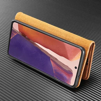 Prabangus Odinis Flip Case For Samsung Galaxy S10 S20 20 Pastaba 10 S8 S9 Plus Ultra A51 A71 A50 A70 A21S Piniginės Telefono dėklas Atrama