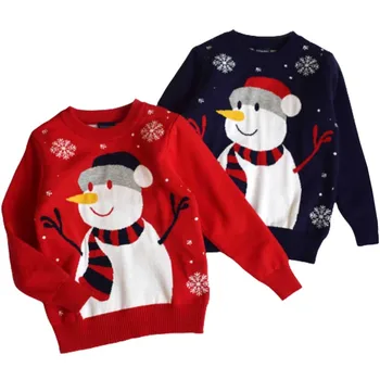 Kalėdų Drabužiai, Trikotažo Rudens Žiemos korėjos Kalėdų Raudona Sniego Megztinis Megztinis Kūdikių Berniukų, Mergaičių Megztinis Vaikų Drabužiai