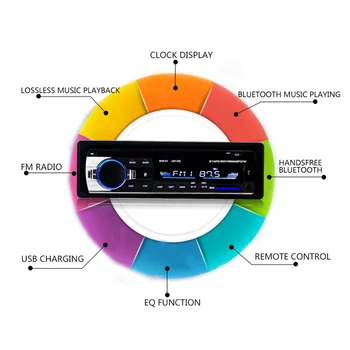 Podofo 12V Automobilio Radijo Stereo Bluetooth Nuotolinio Valdymo Kroviklis, telefonas, USB/SD/AUX-IN, Audio MP3 Grotuvas 1 DIN In-Dash Automobilių Garso JSD52