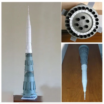 1:144 Sovietų N-1 raketa Raketa 3D Didelės Modeliavimo Erdvė, Popieriniai, Rankų darbo Žaislas Berniukui Dovana