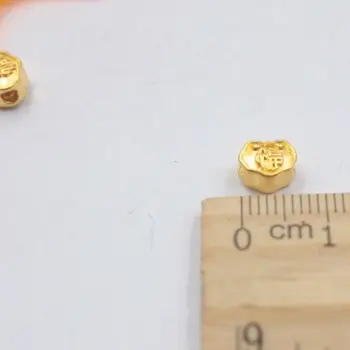 Nekilnojamojo 24K Geltonojo Aukso Lock Pendant 3D Amatų Mažas Pasisekė Užraktas Granulių Pakabukas
