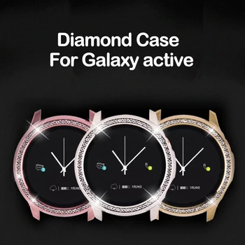 Laikrodžių Atveju, Samsung galaxy žiūrėti aktyvus 1 Galvanizavimo TPU Apsauginiai Atveju Su Deimantais