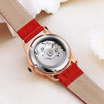 Nesun Moterų Laikrodžiai Prabangos Prekės ženklo Žiūrėti Japonija NH35A Automatinis Mechaninis laikrodis atsparus Vandeniui Skeletas Šviesos Lady Laikrodis N9210