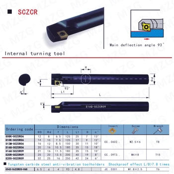 MOSASK SCZCR Pjovimo Toolholders S10K-SCZCR06 Gręžimo Frezos Kotu CNC Tekinimo Vidinės Skylės Vidaus Tekinimo Įrankių Laikikliai