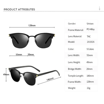 Naujas prekės ženklas retro dizaineris akiniai nuo saulės turas poliarizuota vyrų moterų pusę kadro veidrodinį polaroid vintage akiniai nuo saulės UV akiniai