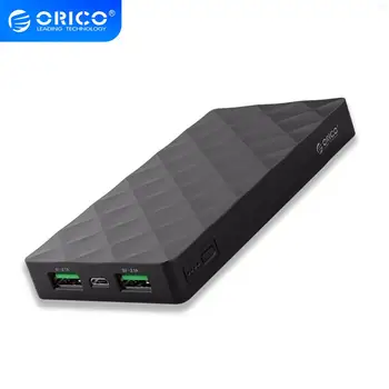 ORICO 10000mah Galia Banko Išorės Baterija PoverBank 2 USB LED Powerbank Nešiojamas Mobiliojo telefono Įkroviklio Xiaomi 