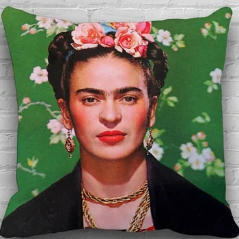 Frida Kahlo Meksikos Gaisro Stačiakampio Formos Užvalkalas Pagalvėlė Padengti Skaitmeninis Atspausdintas Dekoratyvinės Dailės Dailininko Užsakymą Dizaino Piešimo