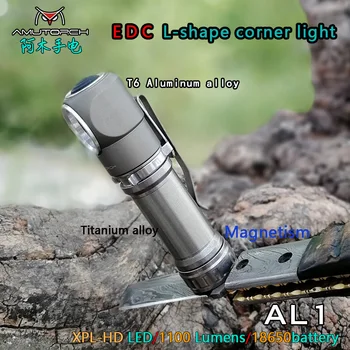 Amutorch AL1 XPL HD 1000LM L-formos Kampas LED Žibintuvėlis Aliuminio Lydinys / Titano lydinio uodega magnetas Darbą Šviesos 18650 baterija