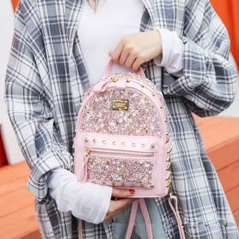 Moterų diamond mini Kuprinė prabangos dizaineris odos kuprinė mergaitė maža Atgal pack pečių maišą kelionės bagpack juoda rausva mochila