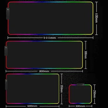 RGB Juodas Fonas Baltas Mėnulis Modelis Atspausdintas Kilimėlis Nešiojamojo KOMPIUTERIO Pelės kilimėliai Žėrintis neslidus Pelių Kilimėliai Žaidėjus L/XL/XXL