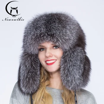 2021 natūralus lapės kailio vyrų ir moterų žiemos skrybėlę, šiltas ir patogus, pilnas silver fox fur tironas bžūp, ausies dangteliu