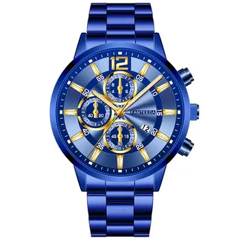 Prabangių Vyrų Watch Laikrodis Mados Vyras Nerūdijančio Plieno Reguliuojamas Juostos Kvarcinis Laikrodis Verslo Dienos Sporto Laikrodžiai Reloj Hombre