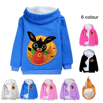 2020 m. vaikų drabužių karšto Bing Triušių megztinis su užtrauktuku storas kailis berniukų ir mergaičių žiemos paltai hoodies paauglių mergaičių
