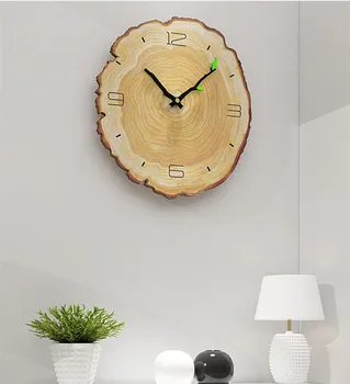 Metinė Žiedas Sieninis Laikrodis Medienos Grūdų Kvarco Šiuolaikinės Patvarus, Praktiškas Sieninis Laikrodis Namų Biuro Apdailos