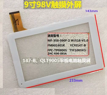 Naujas 9inch FPC-LZ1016090-v00 WJ518-V1.0 WJ786-FPC-V1.0 TYF1085V3 ZHC-K90-093A 300-N4585A-B00 Tablet Jutiklinio ekrano skydelis