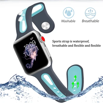 Naujas Silikoninis Sporto Diržu, Apple Watch Band 6 5 4 SE 44MM 40MM Guminis Dirželis iWatch 3 42mm 38mm Smart Watch Priedai