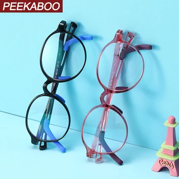 Peekaboo tr90 rėmelis mėlynos šviesos blokavimas akinius kūdikis, berniukas, mergaitė, aišku objektyvas vaikai apvalių akinių rėmeliai, skirti vaikams, skaidri