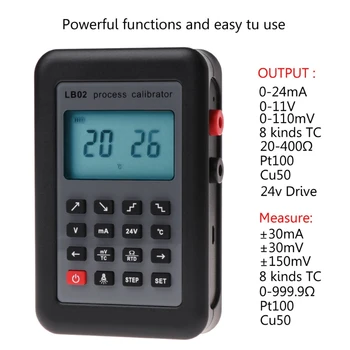 LB02 Atsparumo Srovė Voltmeter Signalo Generatorius Šaltinį Procesas Kalibravimo 4-20mA/0-10V/mV LCD Ekranas Atnaujinimas iš LB01 lb02