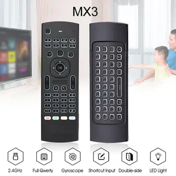 MX3 Apšvietimu Oro Pelės T3 Pažangaus Voice Nuotolinio Valdymo 2.4 G RF Belaidė Klaviatūra, Skirta X96 mini KM9 A95X H96 MAX Android TV Box