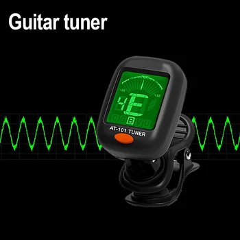 Clip-on Elektroninių Digital Guitar Tuner Chromatines Smuikas Ukulėle Picker LCD Ekranas ALS88
