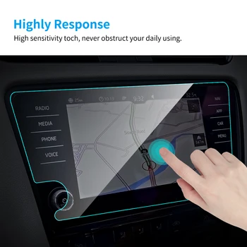8 Colių Automobilių Screen Protector for Skoda Octavia Automobilių GPS Navigacijos Ekrano Grūdintas Stiklas, Jutiklinis Ekranas, LCD Ekrano Apsauginės Plėvelės