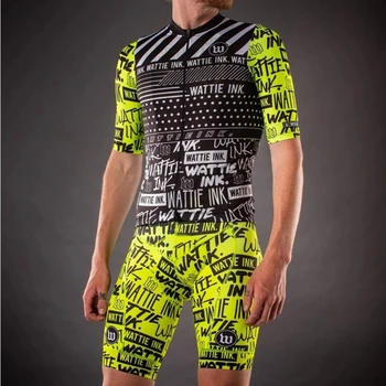 Wattie rašalo vyrų dviračių jersey drabužių trumpomis rankovėmis nustatyti ropa ciclismo maillot MTB kelių drabužių ropa de hombr 9D gelis, šortai, kombinezonai su antkrūtiniais